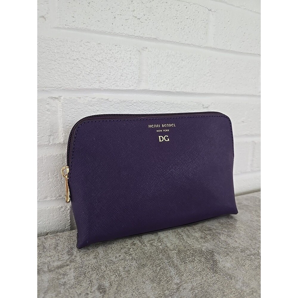 Henri Bendel Saffiano Leather Cosmetic Bag Pouch Clutch